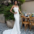minimalist crepe wedding dress Olivia
